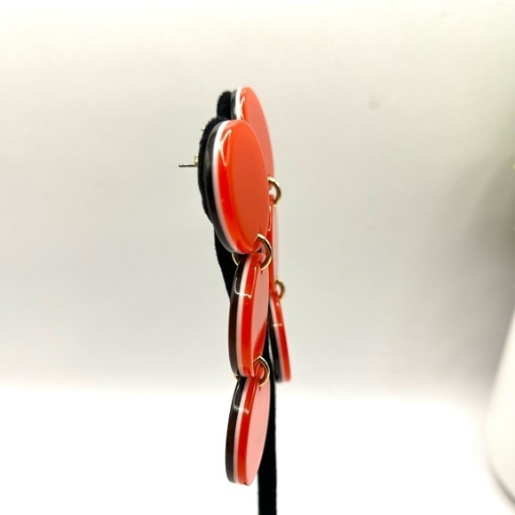 J.Crew Disc statement earrings Resin orange 3 Large Disc Post Back 3 1/4” - Picture 3 of 10